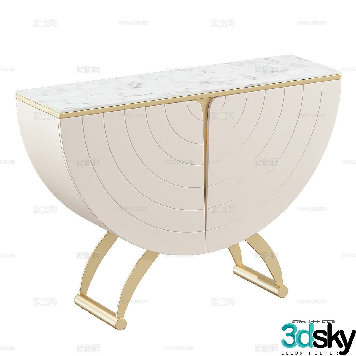 New Chinese style light luxury end view cabinet entrance cabinet 3D model
