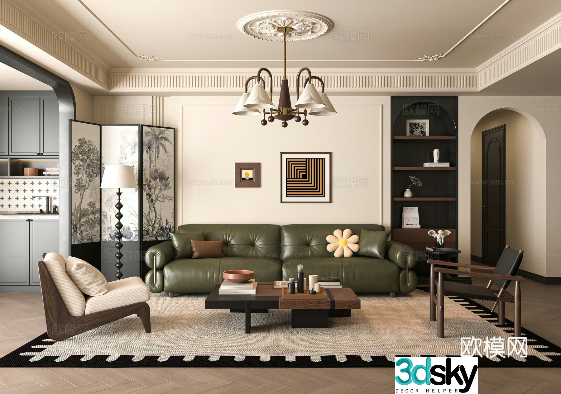 French living room 3d model