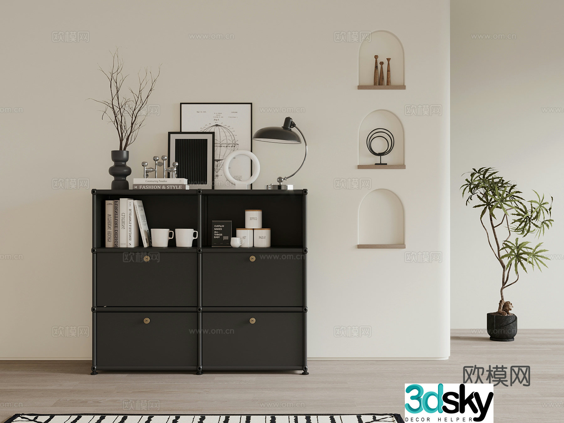 French entrance cabinet 3D model