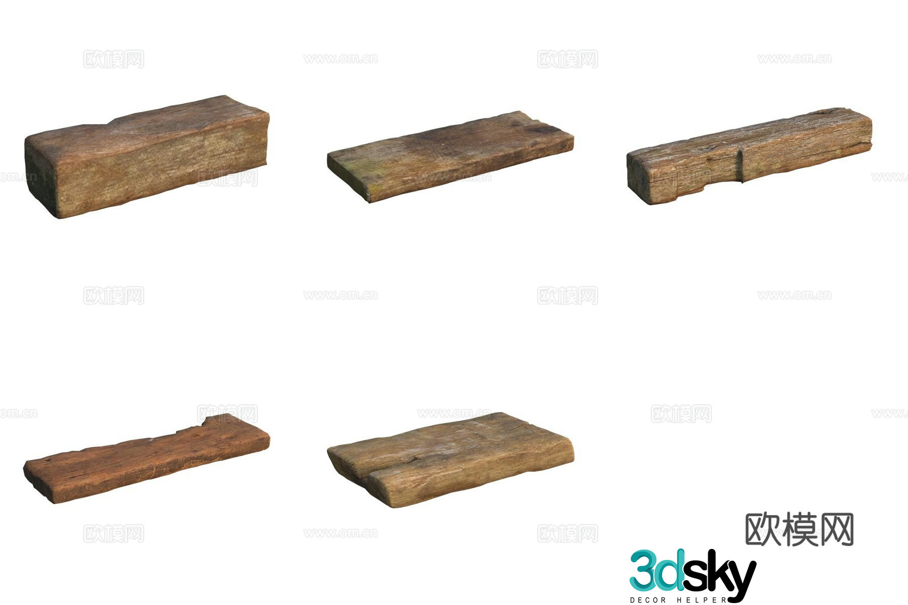 Wood plank wooden pier 3d model