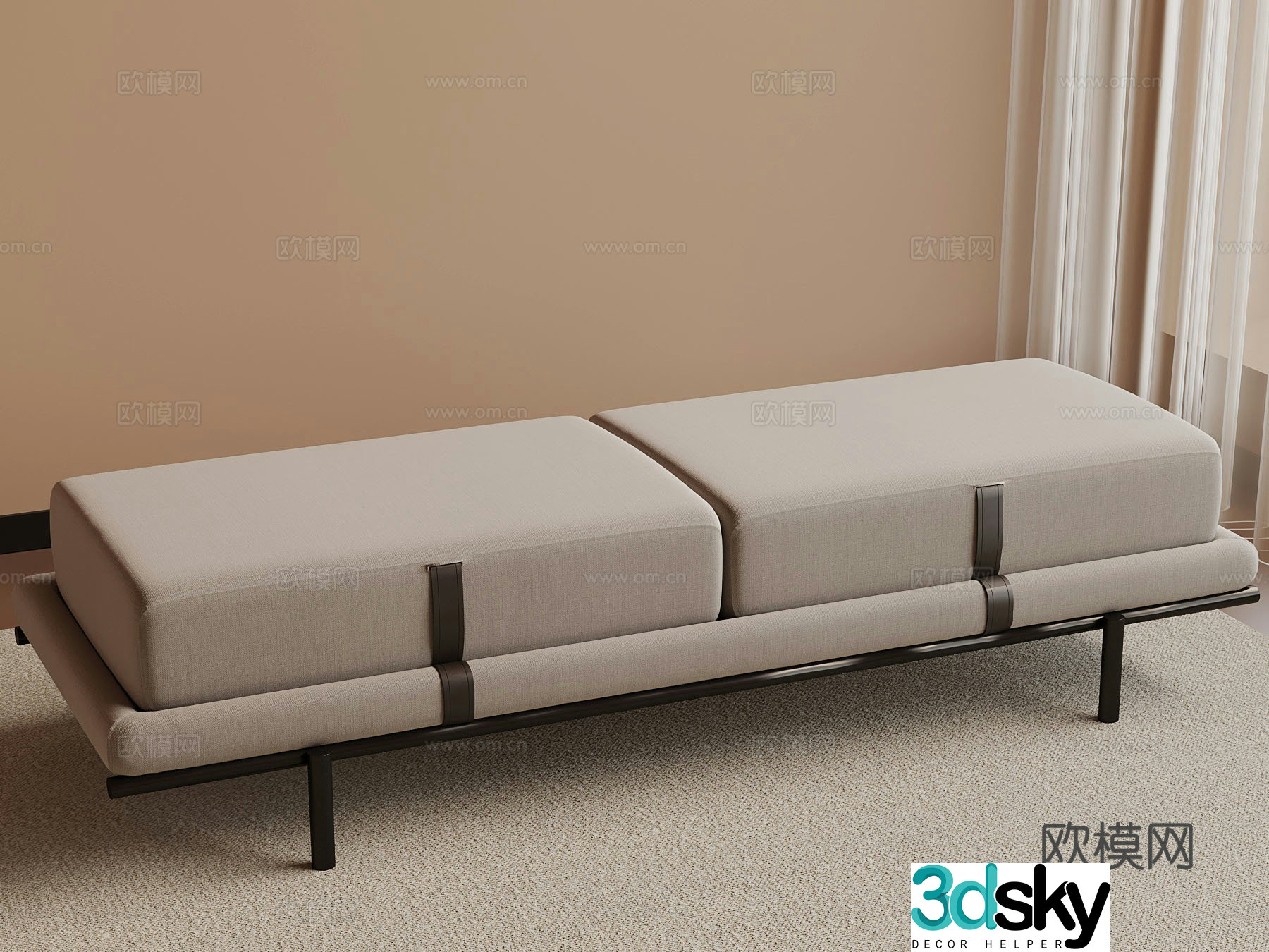 Modern shoe changing stool sofa 3d model