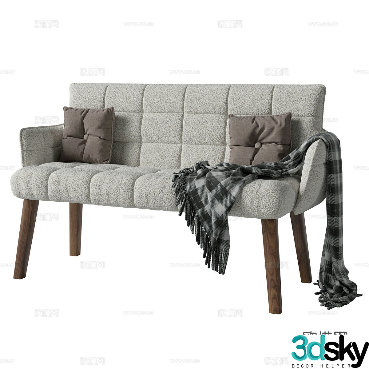 3d model of double sofa