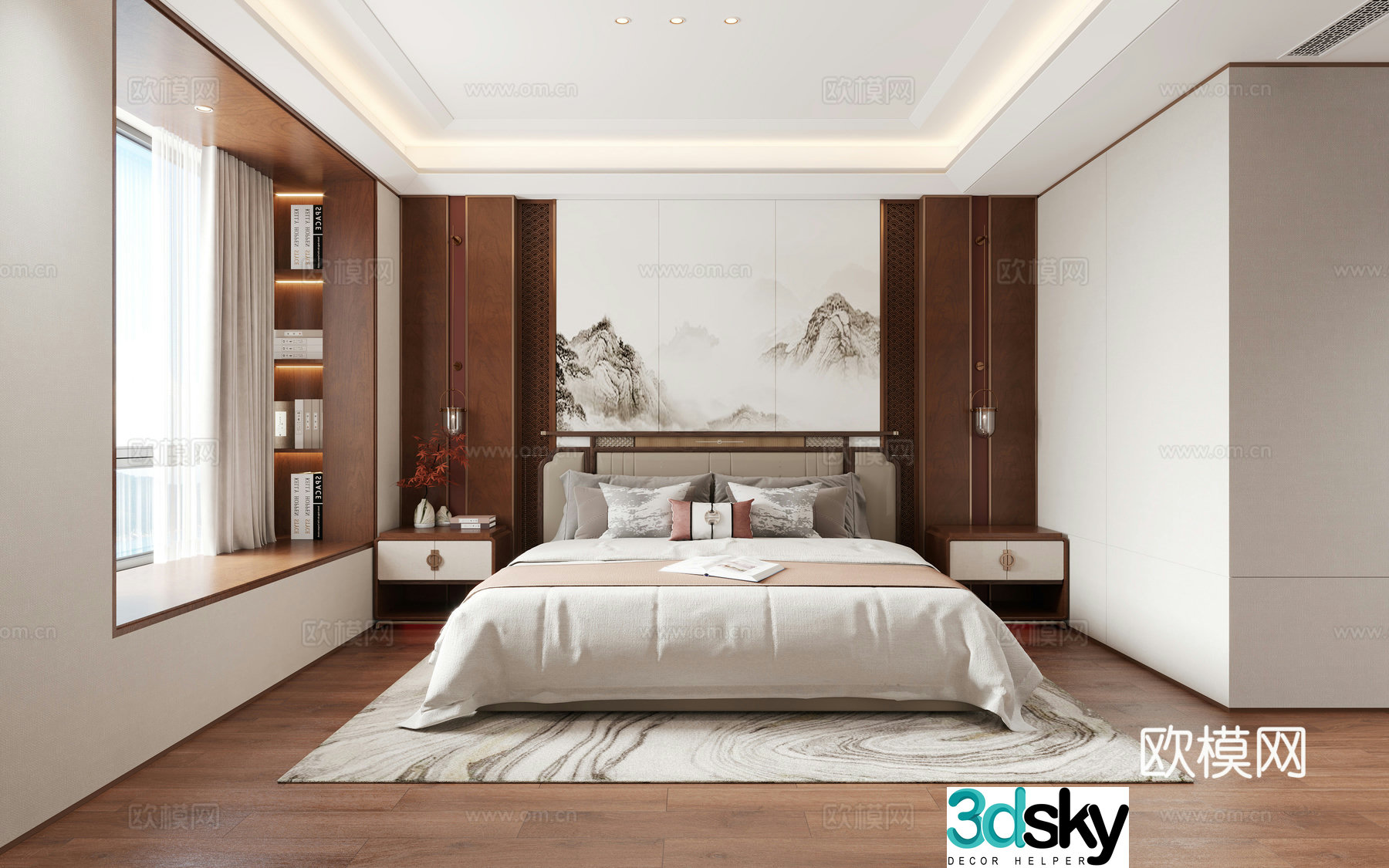 New Chinese bedroom 3D model