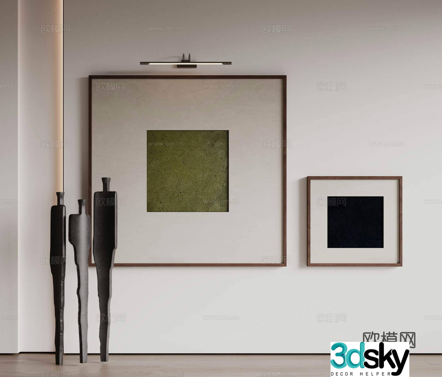 Modern minimalist decorative paintings Waviva medieval style hanging paintings cream style decoration paintings Italian style hanging paintings black and white 3D model