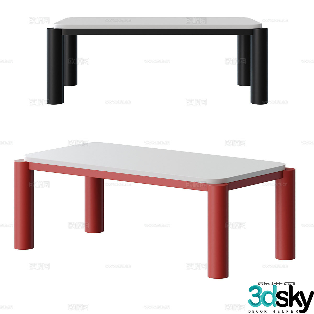 Modern Cream Style TROPOS Dining Table 3D Model