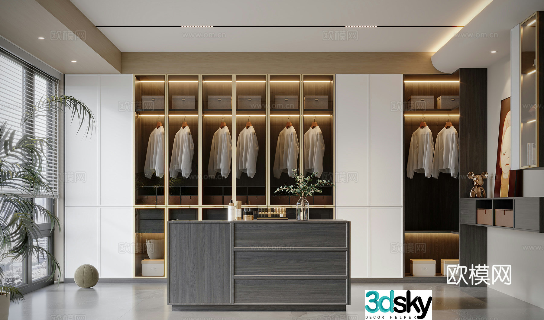 Modern cloakroom 3d model
