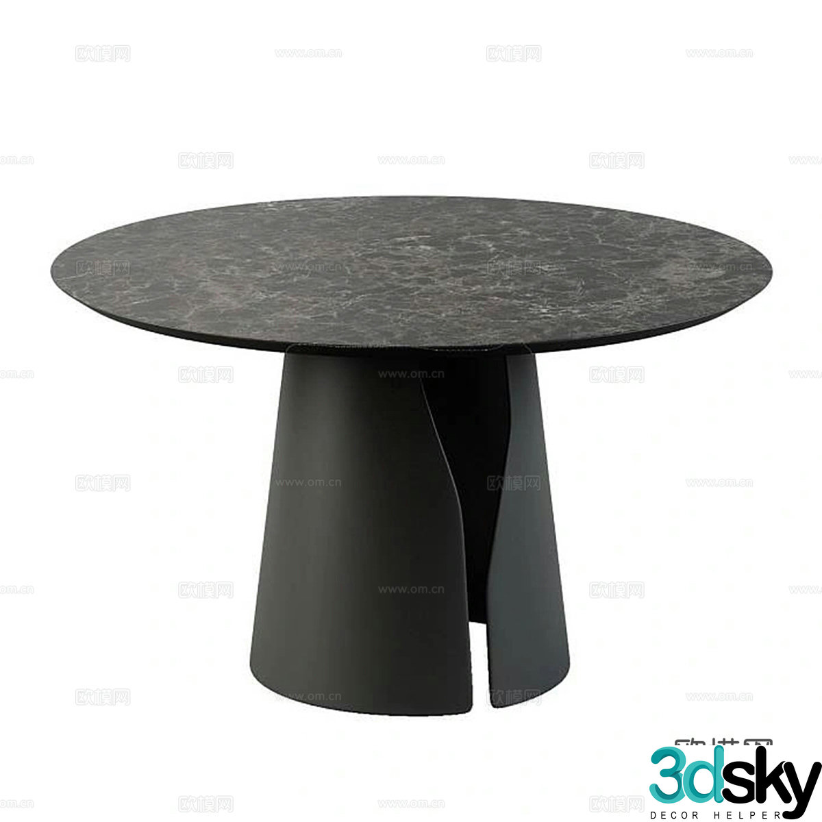 Modern Italian Gio Round Dining Table 3D Model