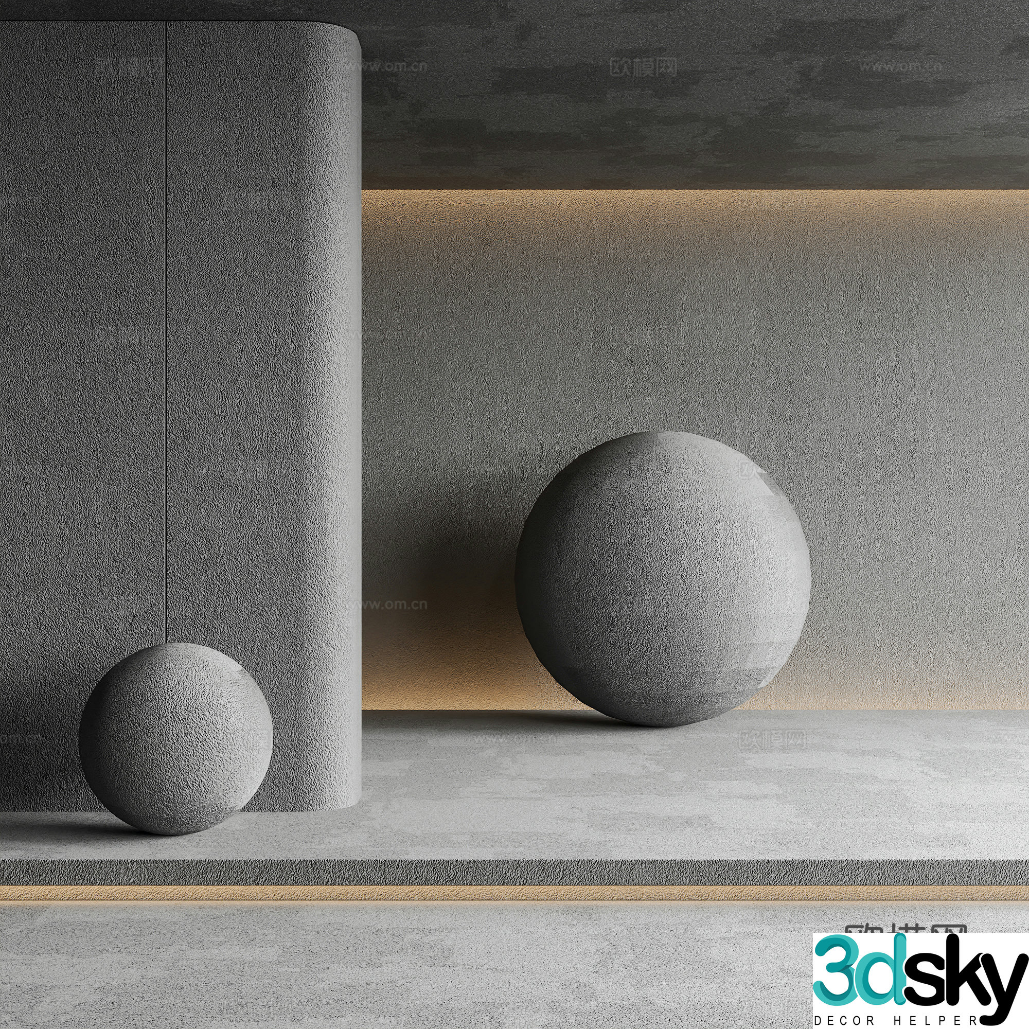 Modern cement concrete paint Cement concrete cement wall concrete wall real stone paint 3d model