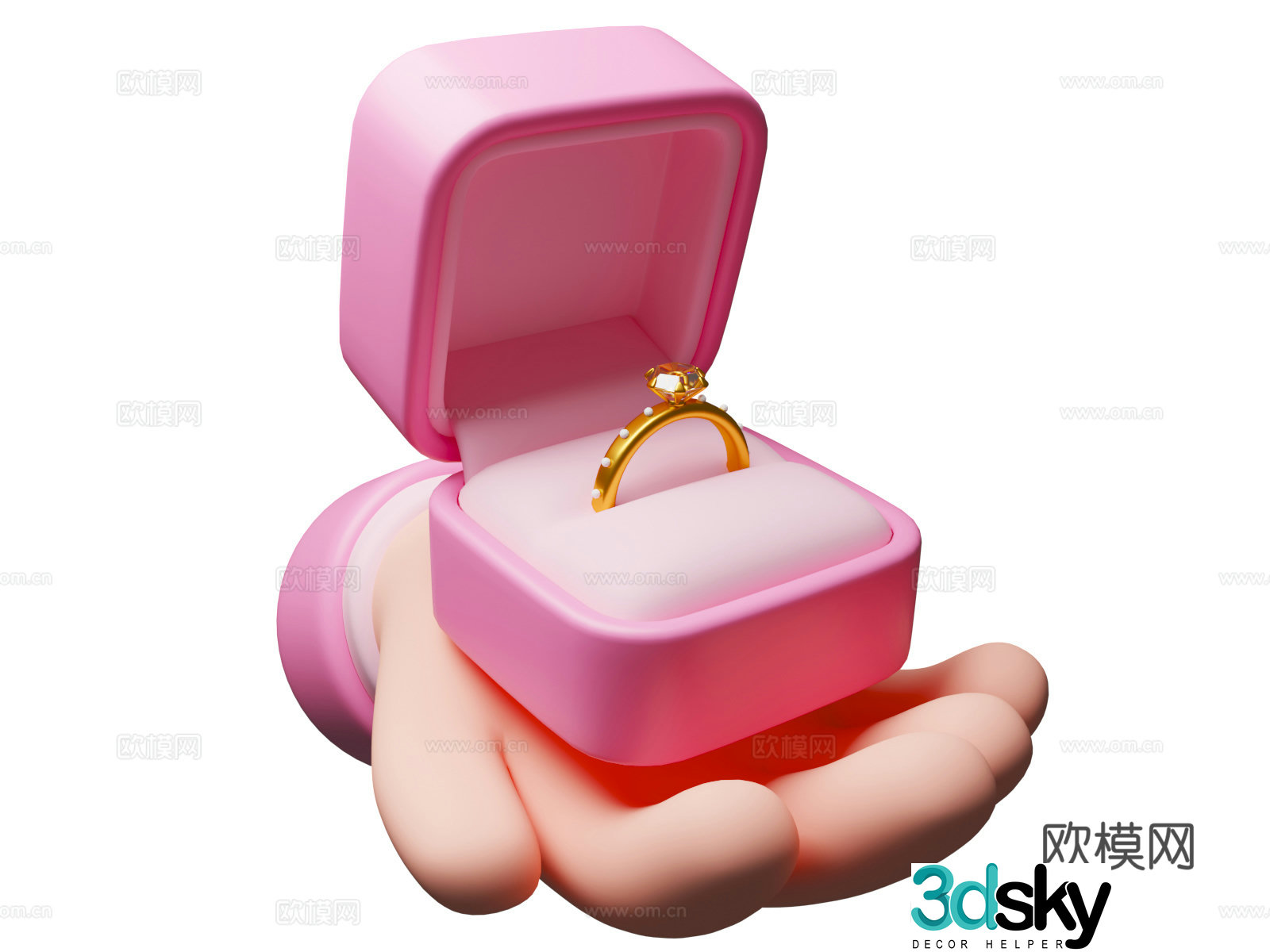 Chinese Valentine’s Day Wedding Festival WEDDING Wedding Ring 3D Model
