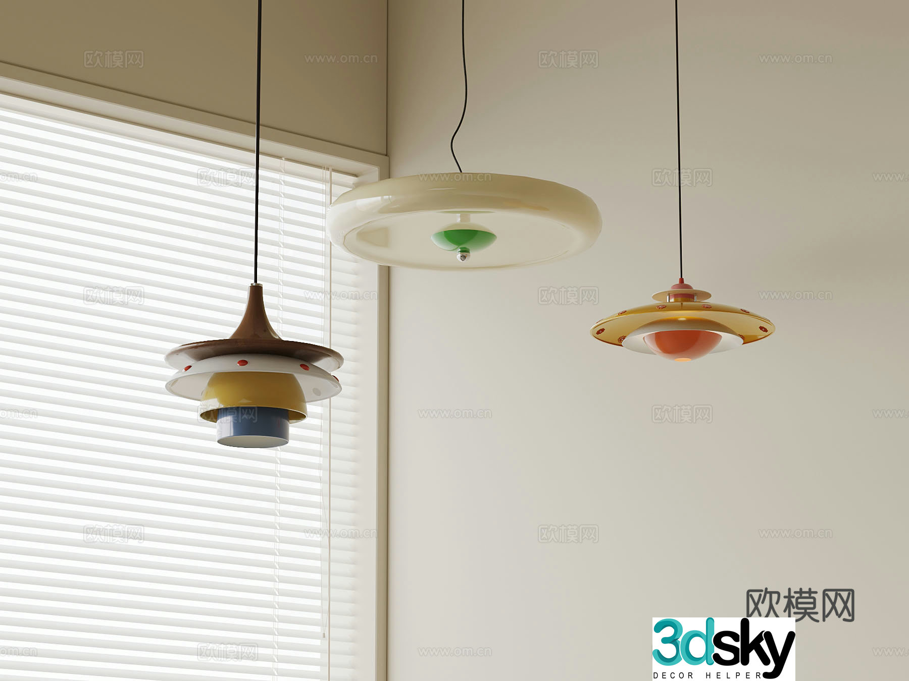 Modern Memphis Chandelier Art Lamp 3D Model