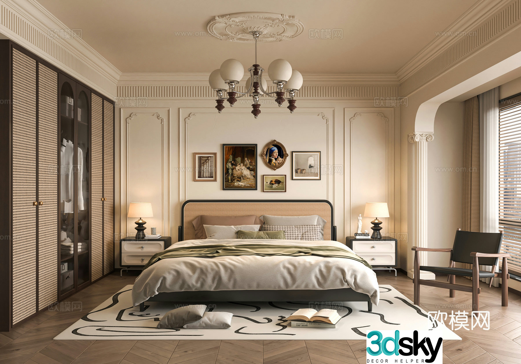 French bedroom 3d model