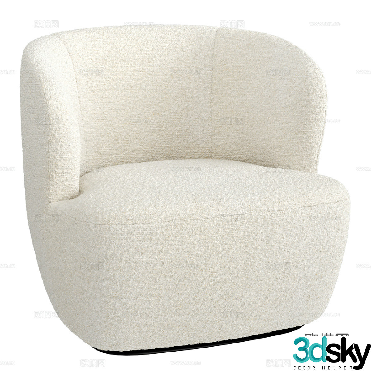 Modern Cream Style Stay Lounge Casual Sofa 3D Model