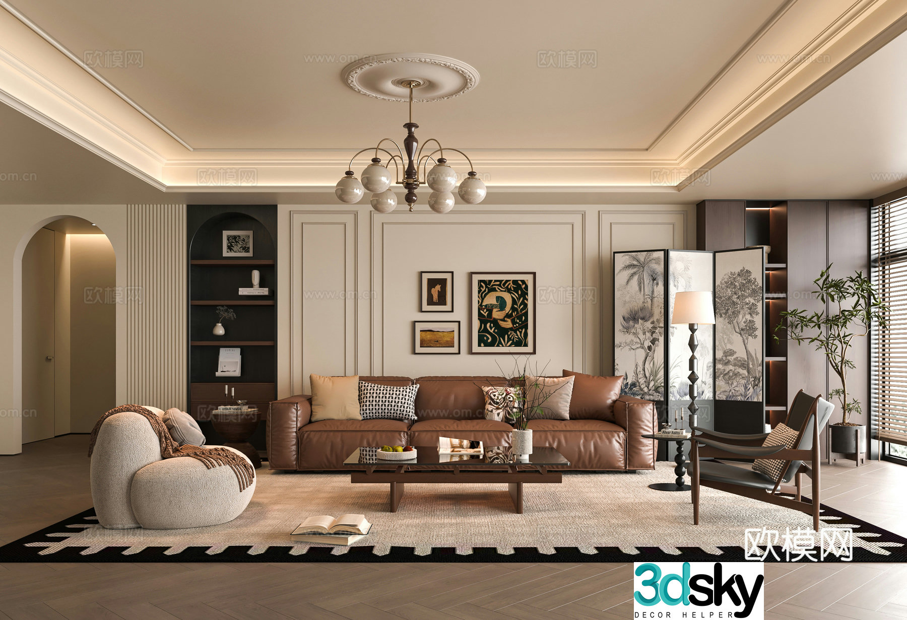French living room 3d model