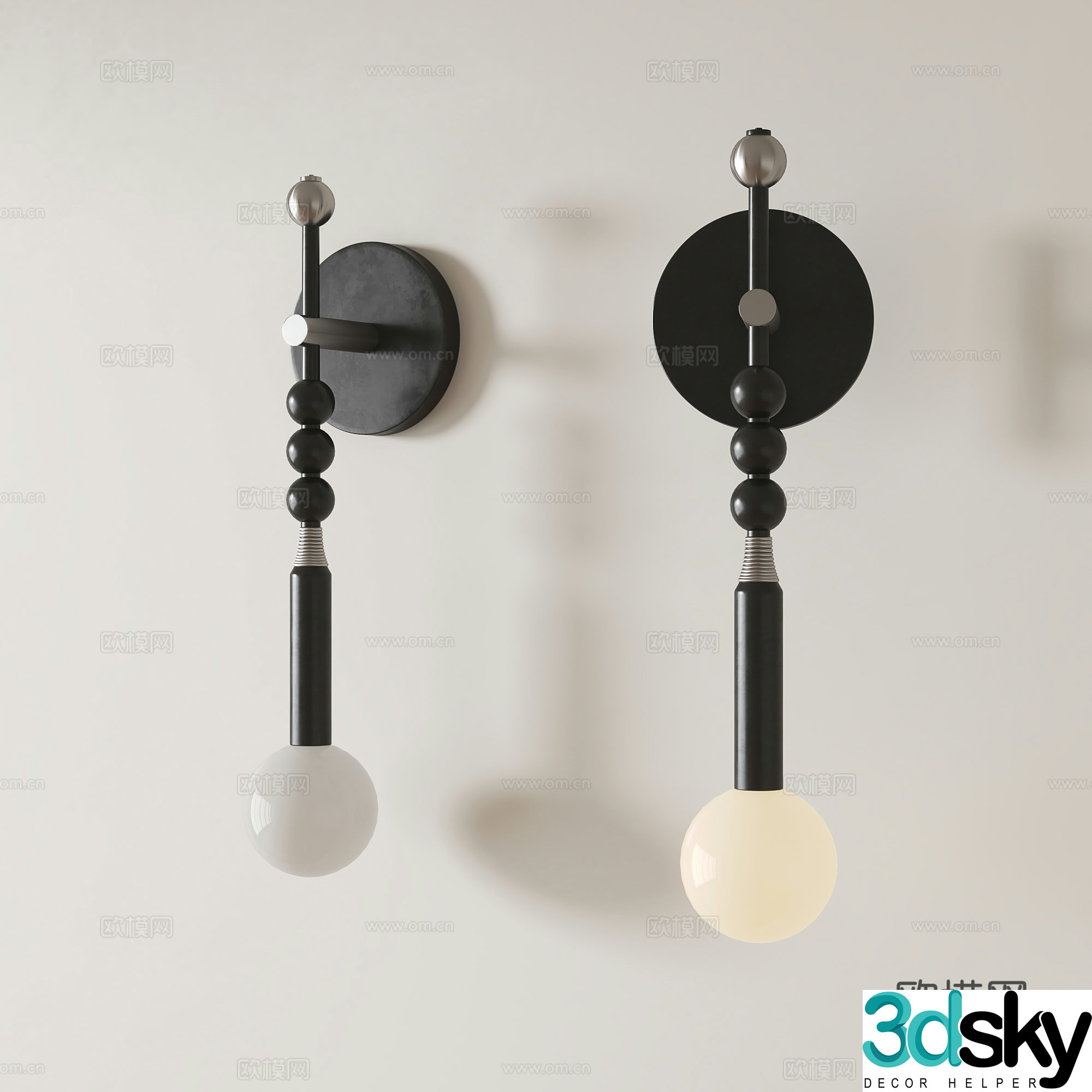 French medieval wall lamp 3D model