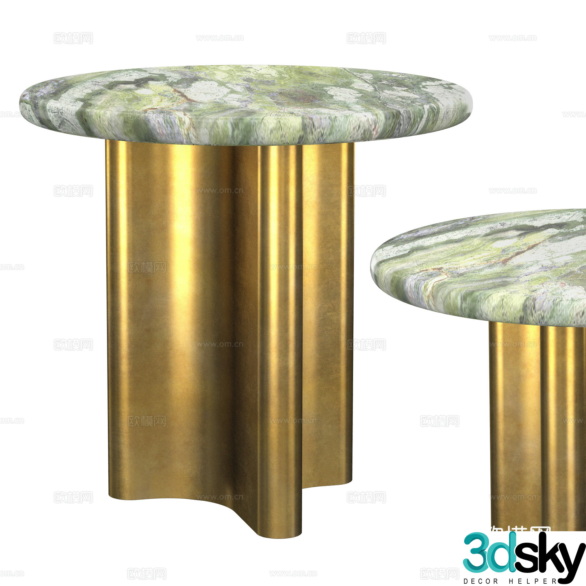 Modern light luxury stone metal edge 3D model
