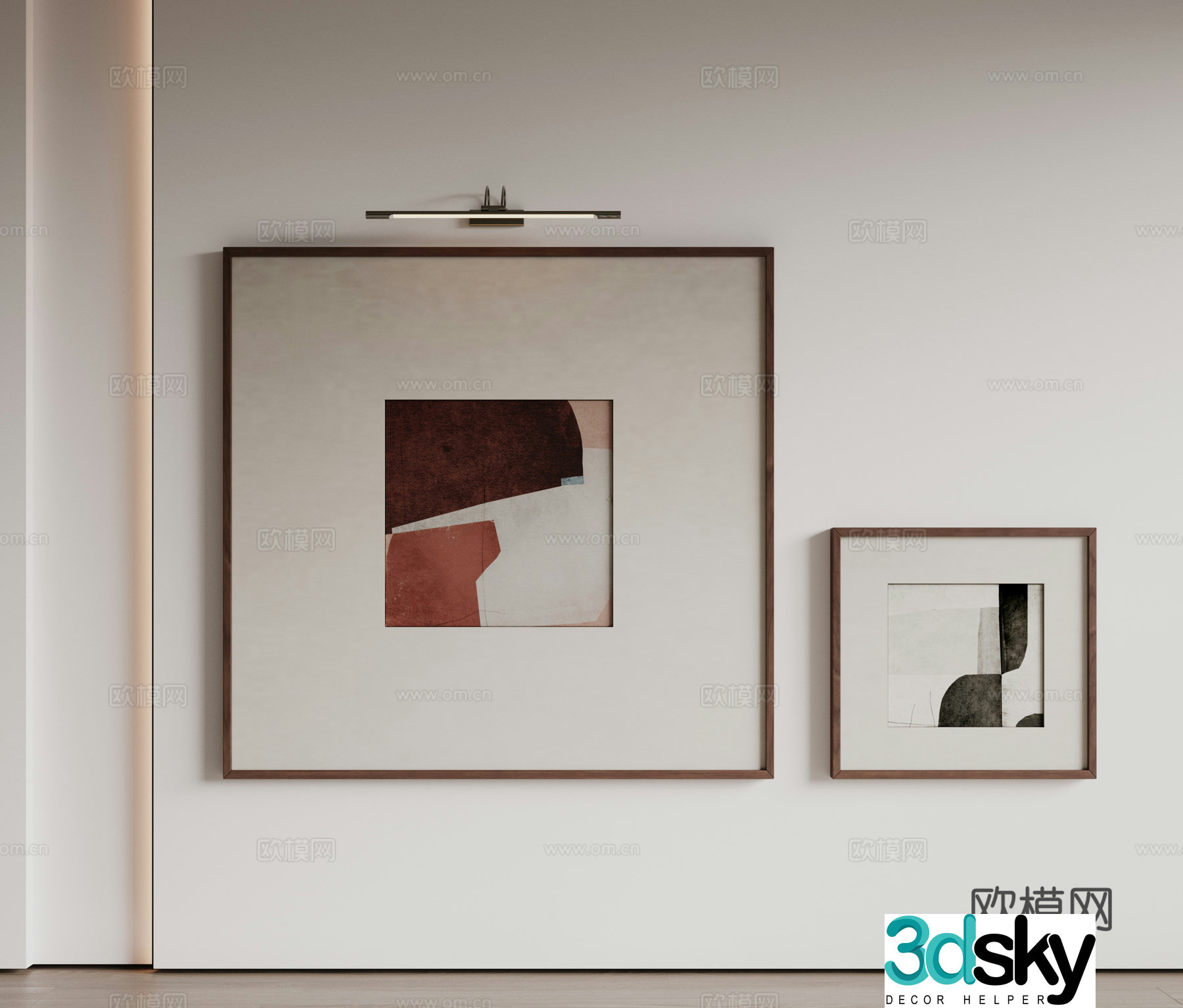 Modern minimalist decorative paintings Waviva medieval style hanging paintings cream style decoration paintings Italian style hanging paintings black and white 3D model