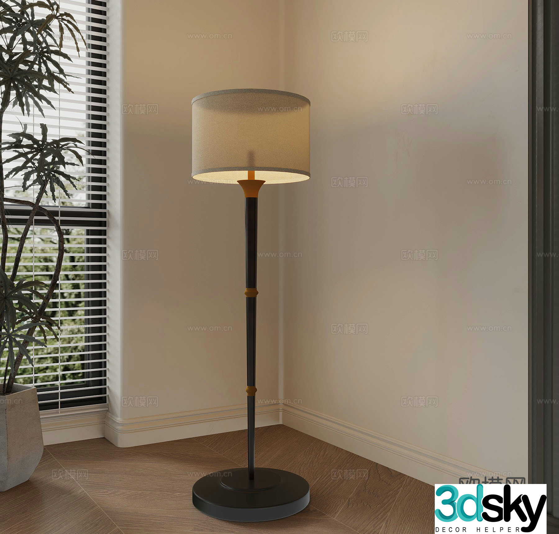 New Chinese floor lamp decorative lamp 3d model