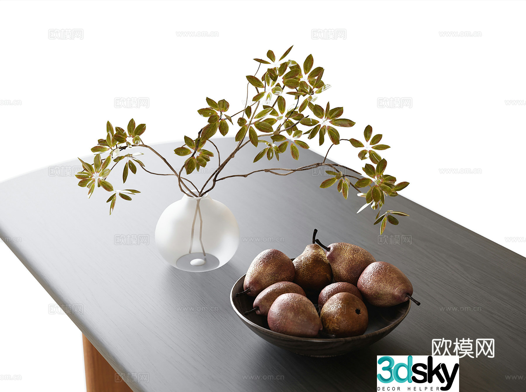 Modern dining table ornament 3d model