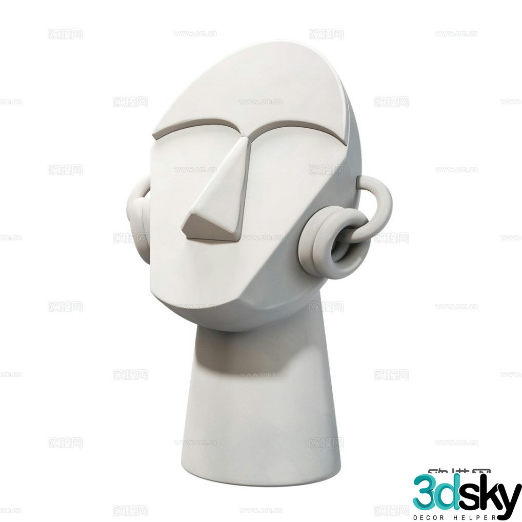 Modern abstract figure statue 3d model