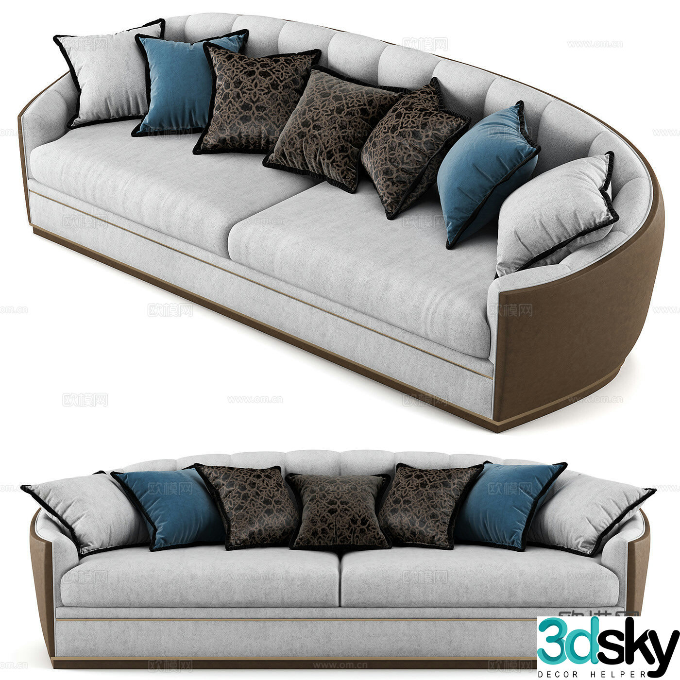 3d model of double sofa