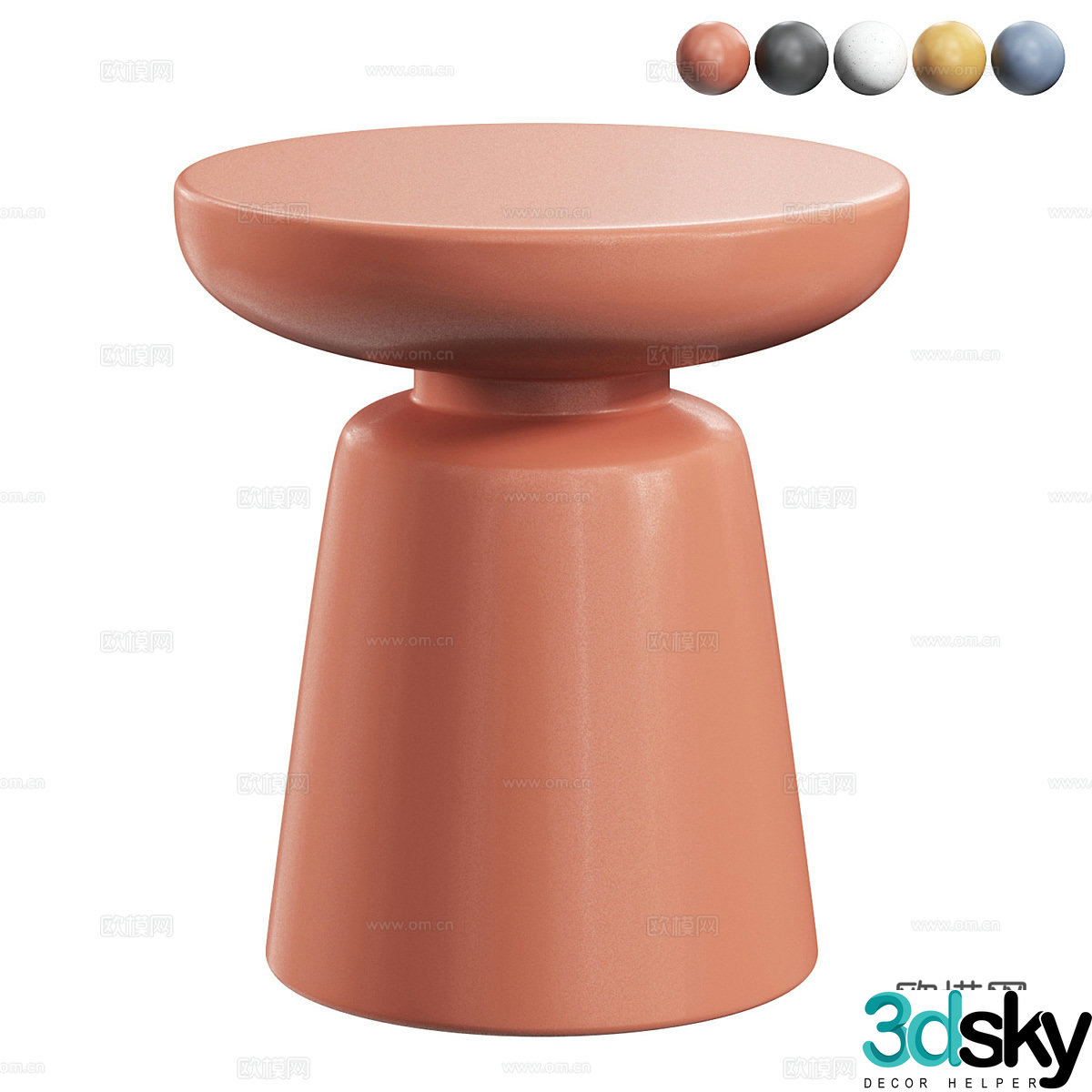 Modern Cream Style Lily Coffee Table 3D Model