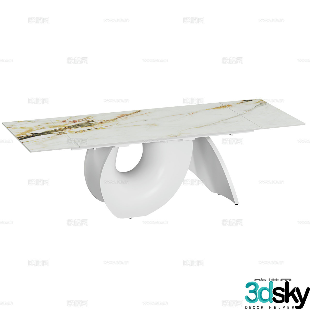 Modern Italian light luxury Julia rock slab folding dining table 3D model