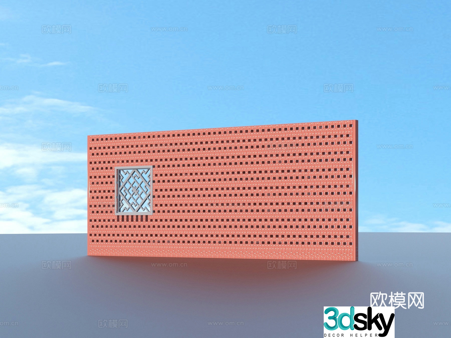 Brick wall Red brick wall Three-dimensional brick wall 3d model