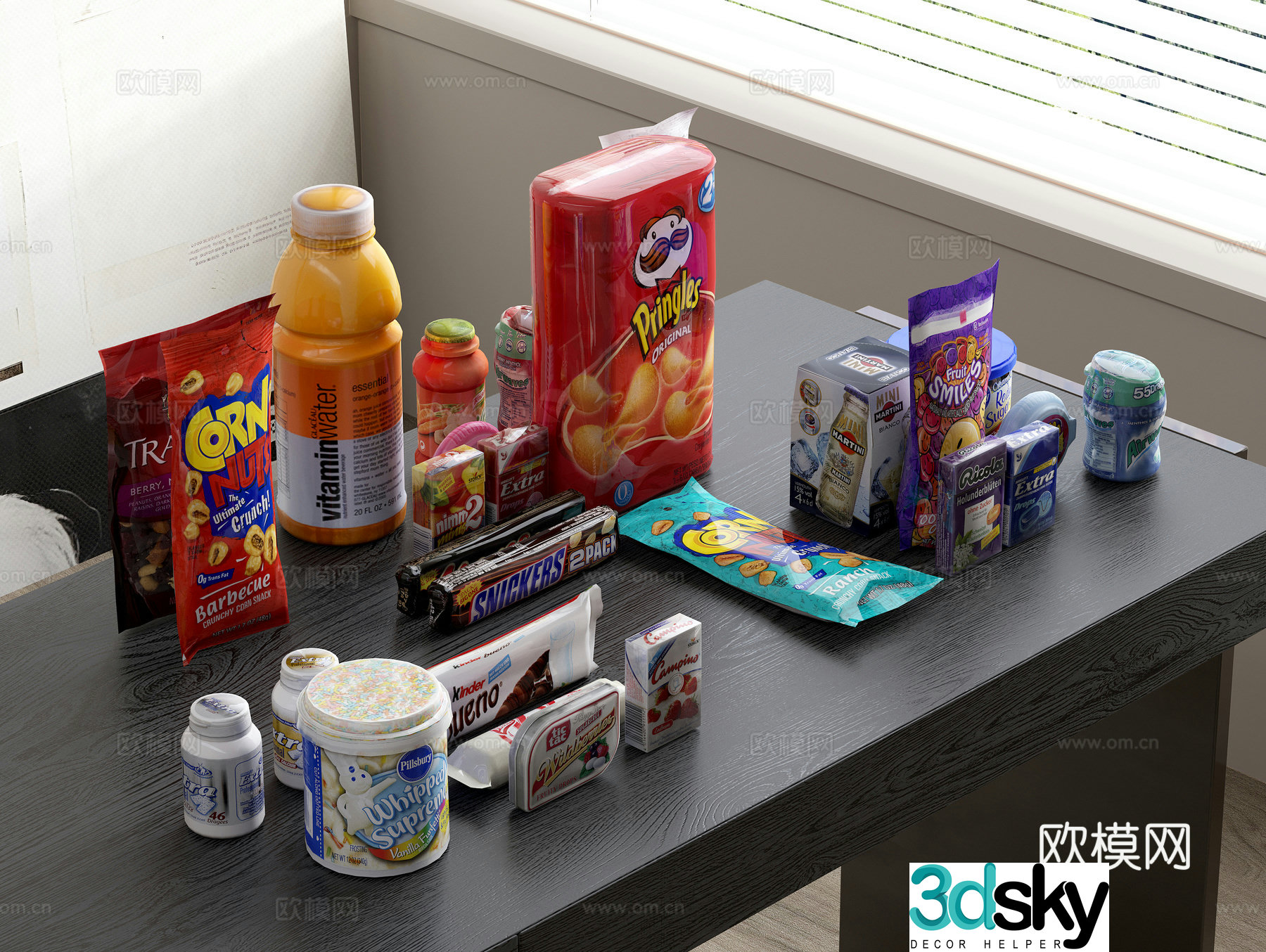 Snacks Drinks Candy Chocolate 3d Model