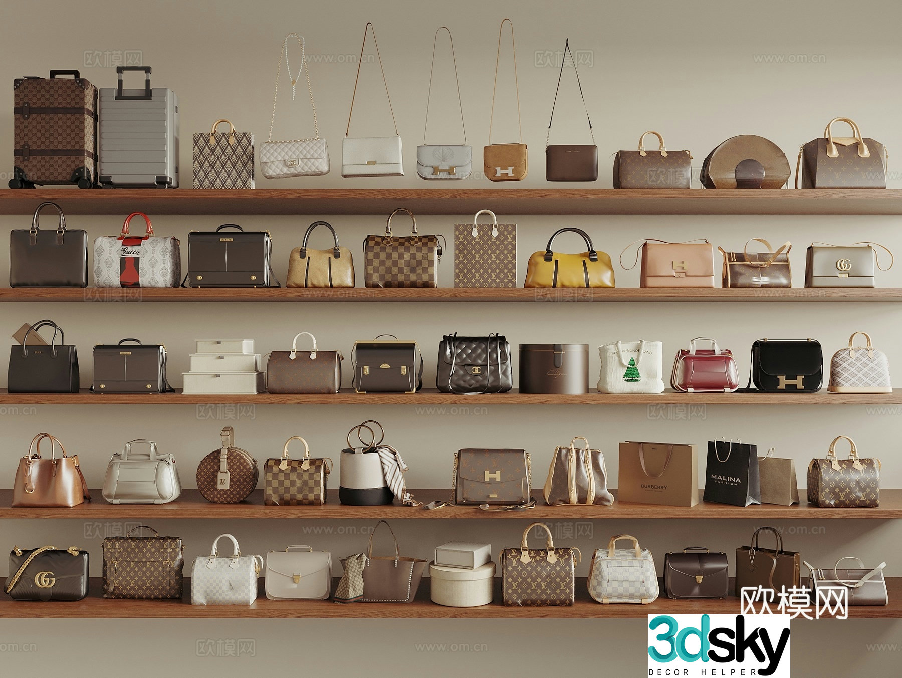Bag Bag Handbag Shoulder Bag Women’s Bag Suitcase 3D Model