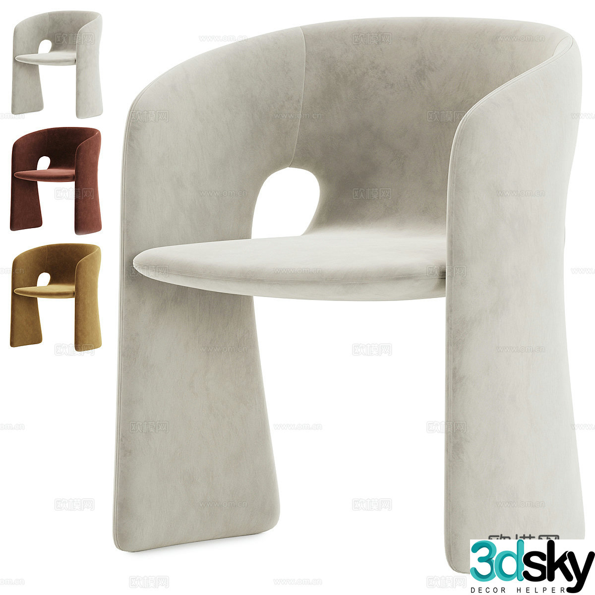 Italian Celeste dining chair chair 3d model