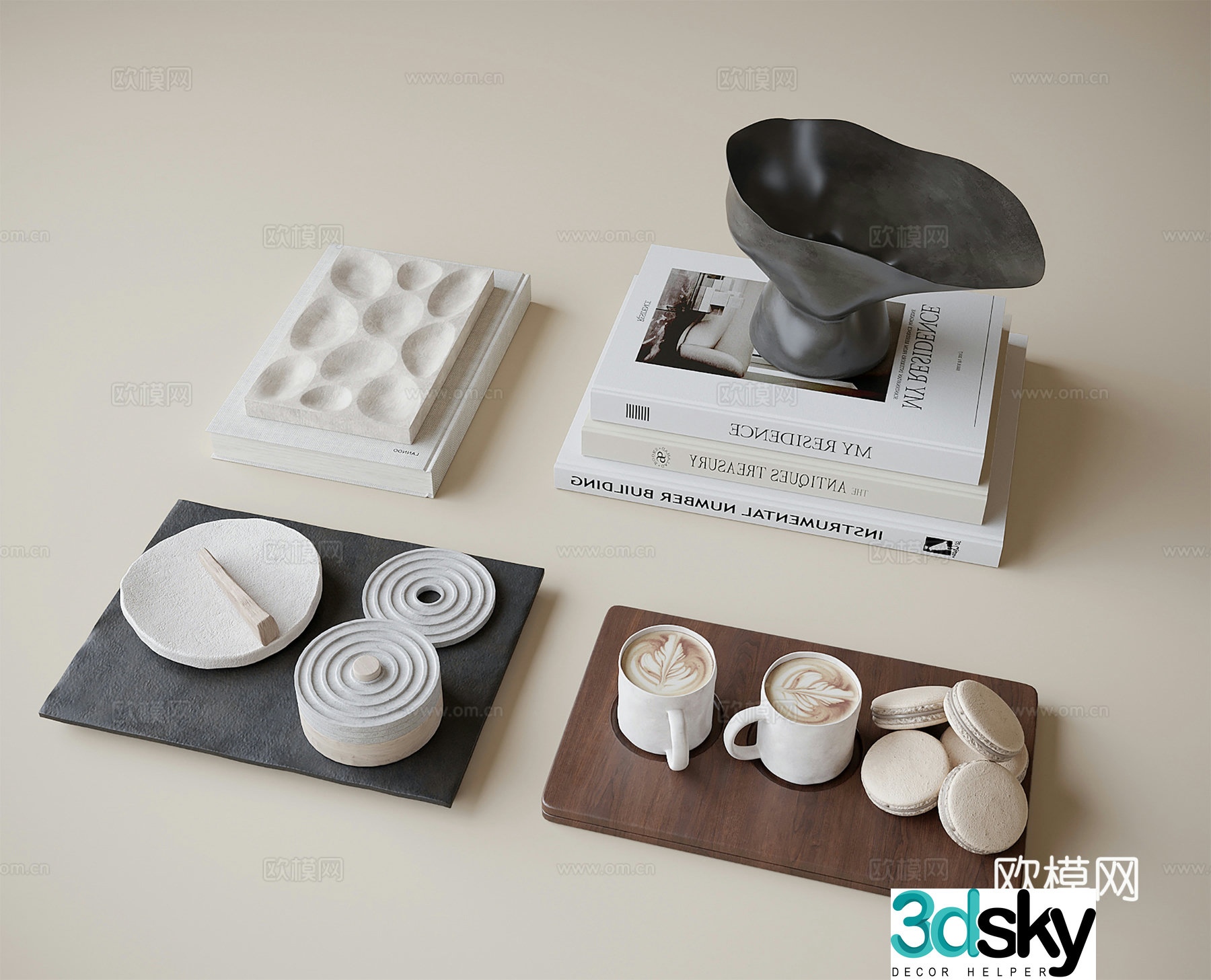 Modern jewelry ornament combination 3D model