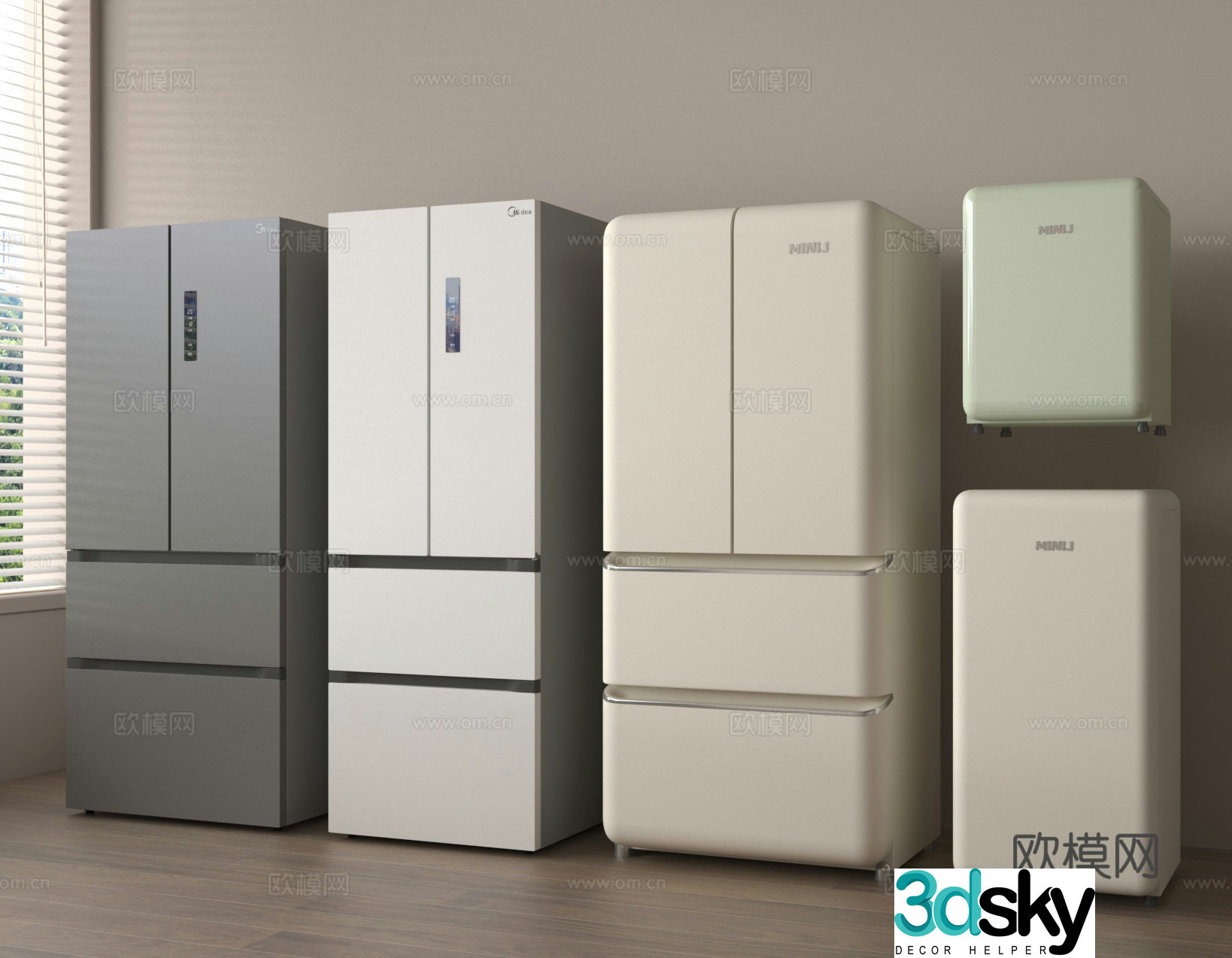 Refrigerator Mini Refrigerator 3D Model