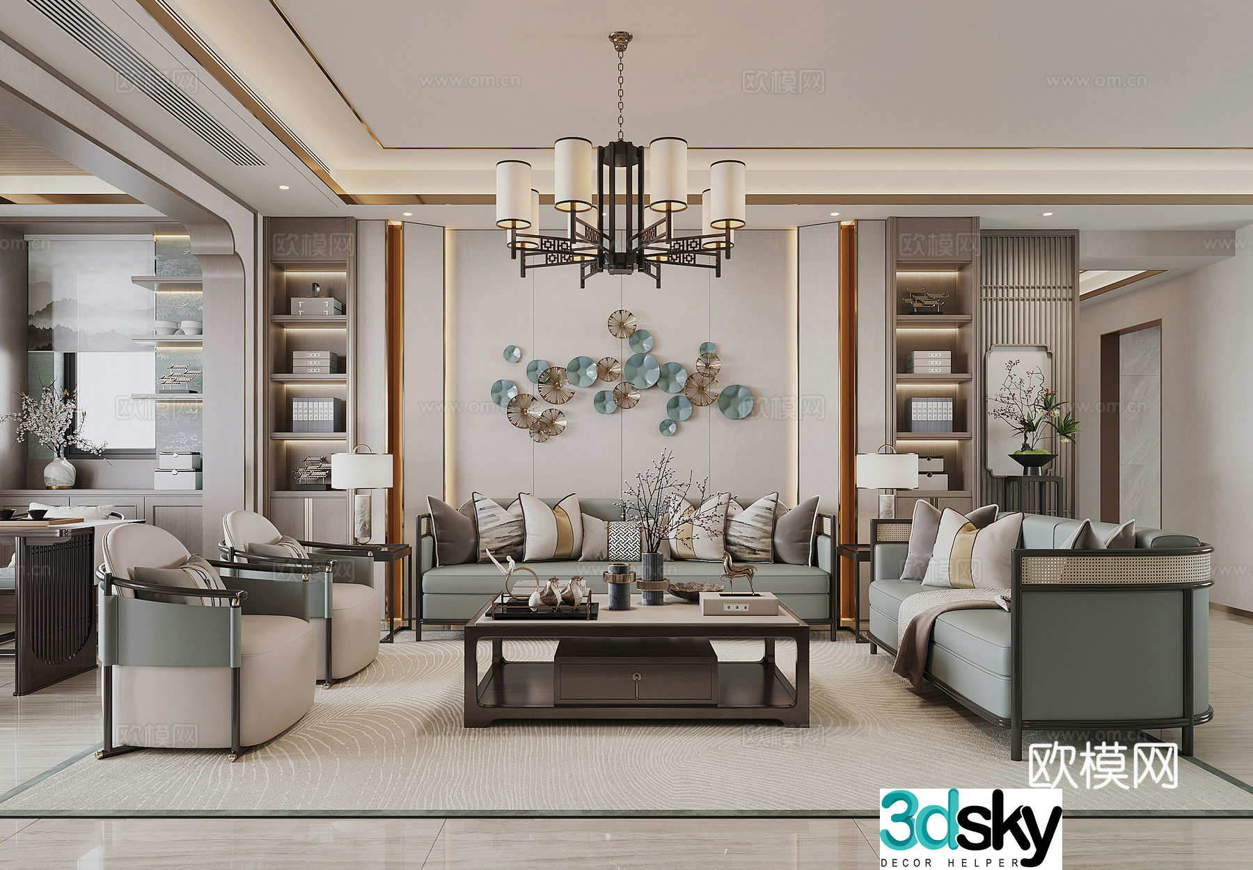 New Chinese living room 3D model