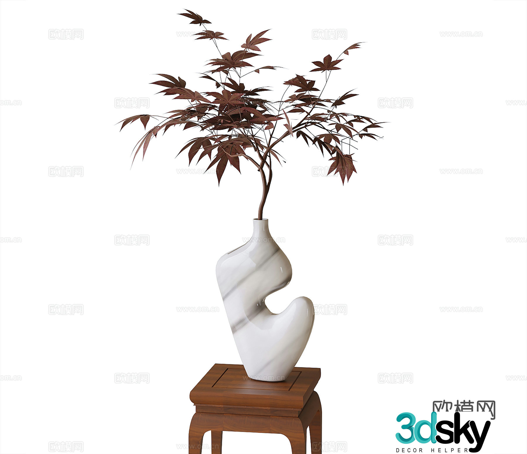 Modern flower arrangement vase flower art 3d model