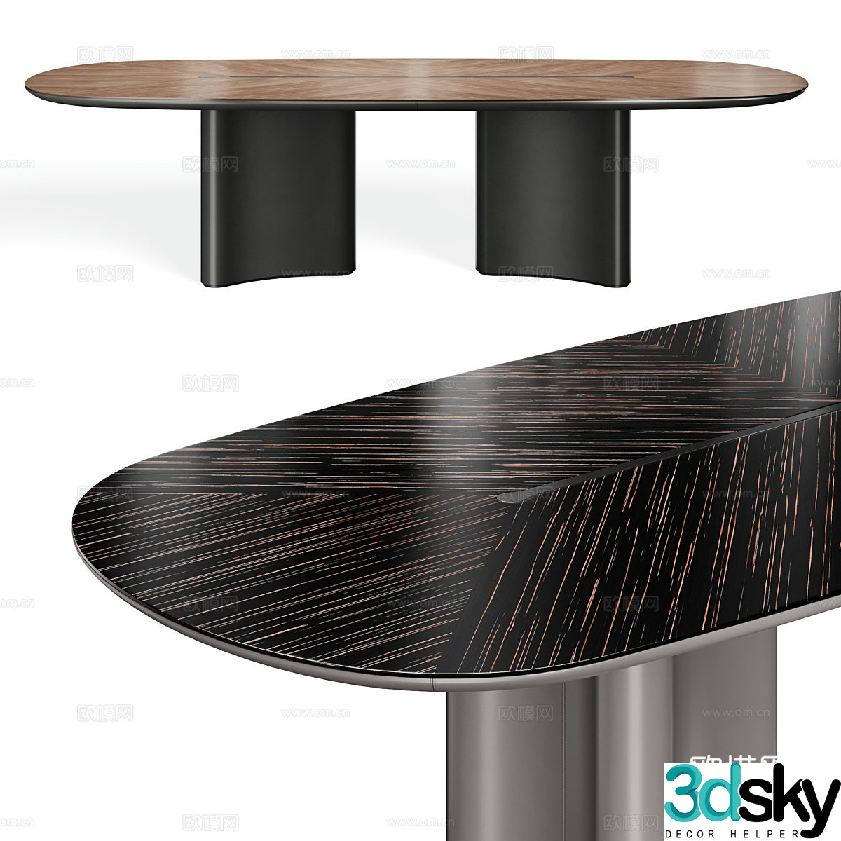 Modern Italian light luxury FIFTYFOURMS dining table 3D model