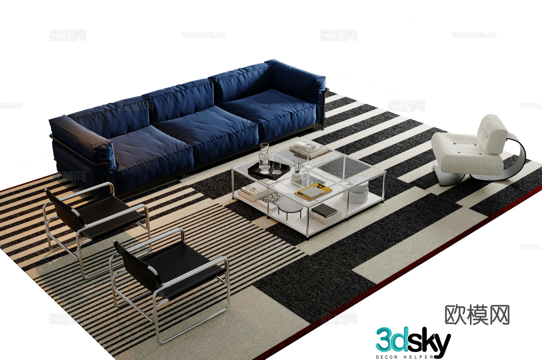 Modern sofa coffee table 3d model