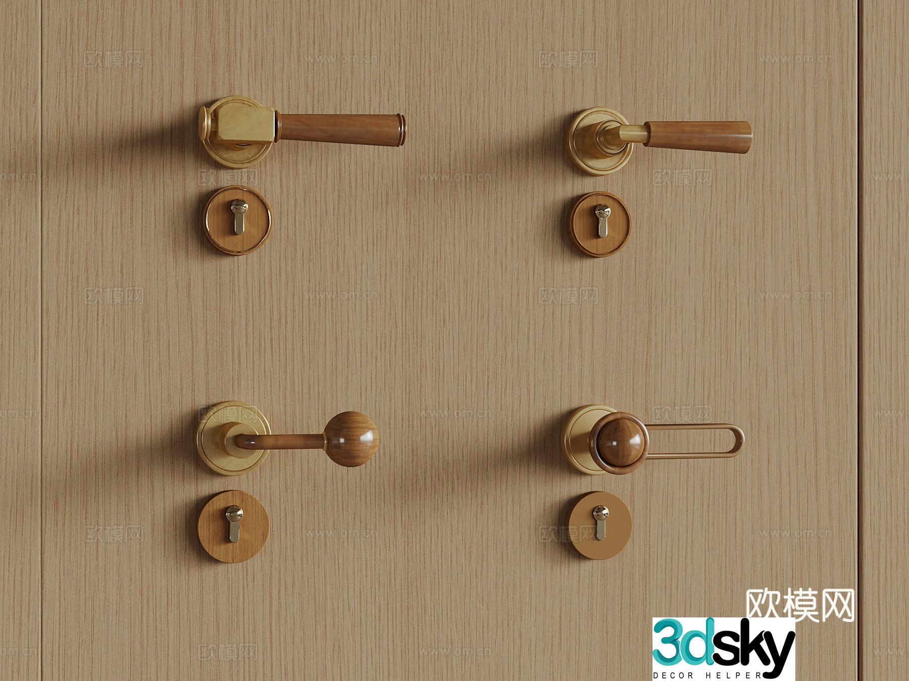 Modern handle door handle 3d model