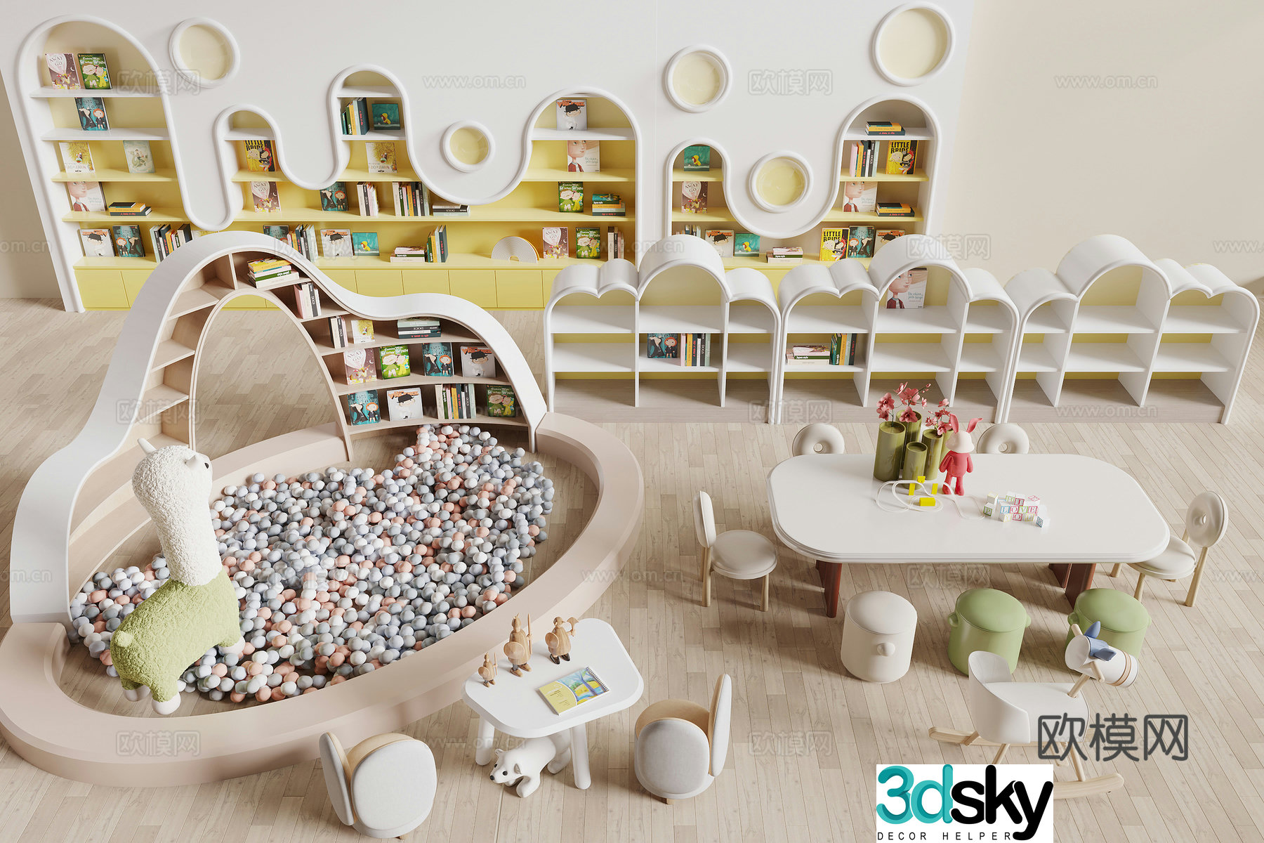Modern children’s decorative cabinet 3d model