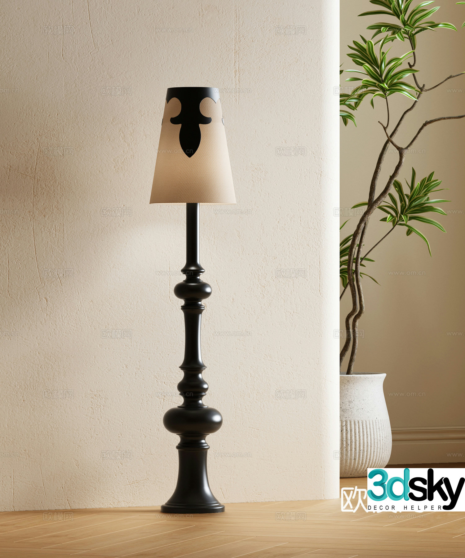 French floor lamp American floor lamp Modern French floor lamp 3D model