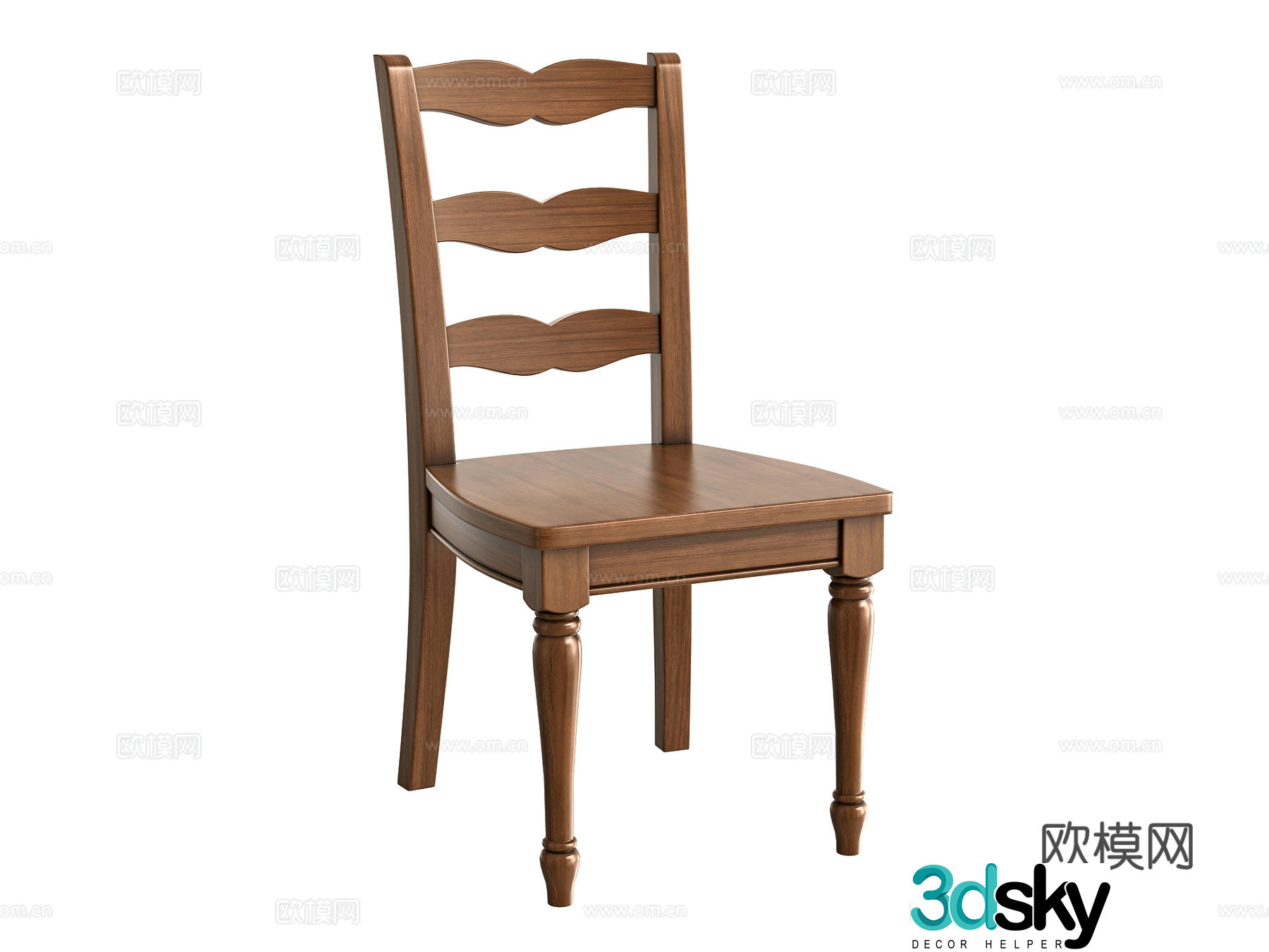 American single chair 3d model
