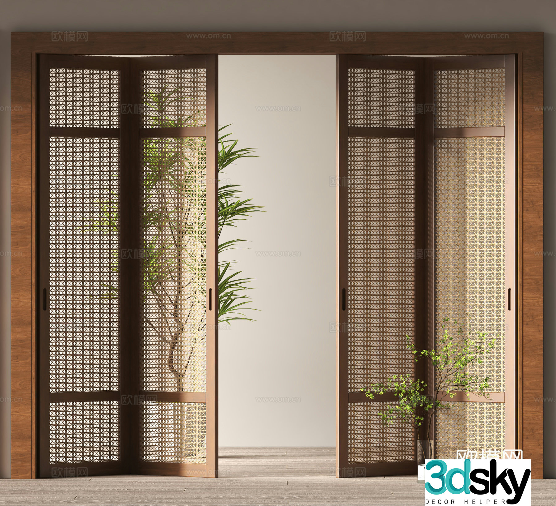 Middle-aged folding door 3D model