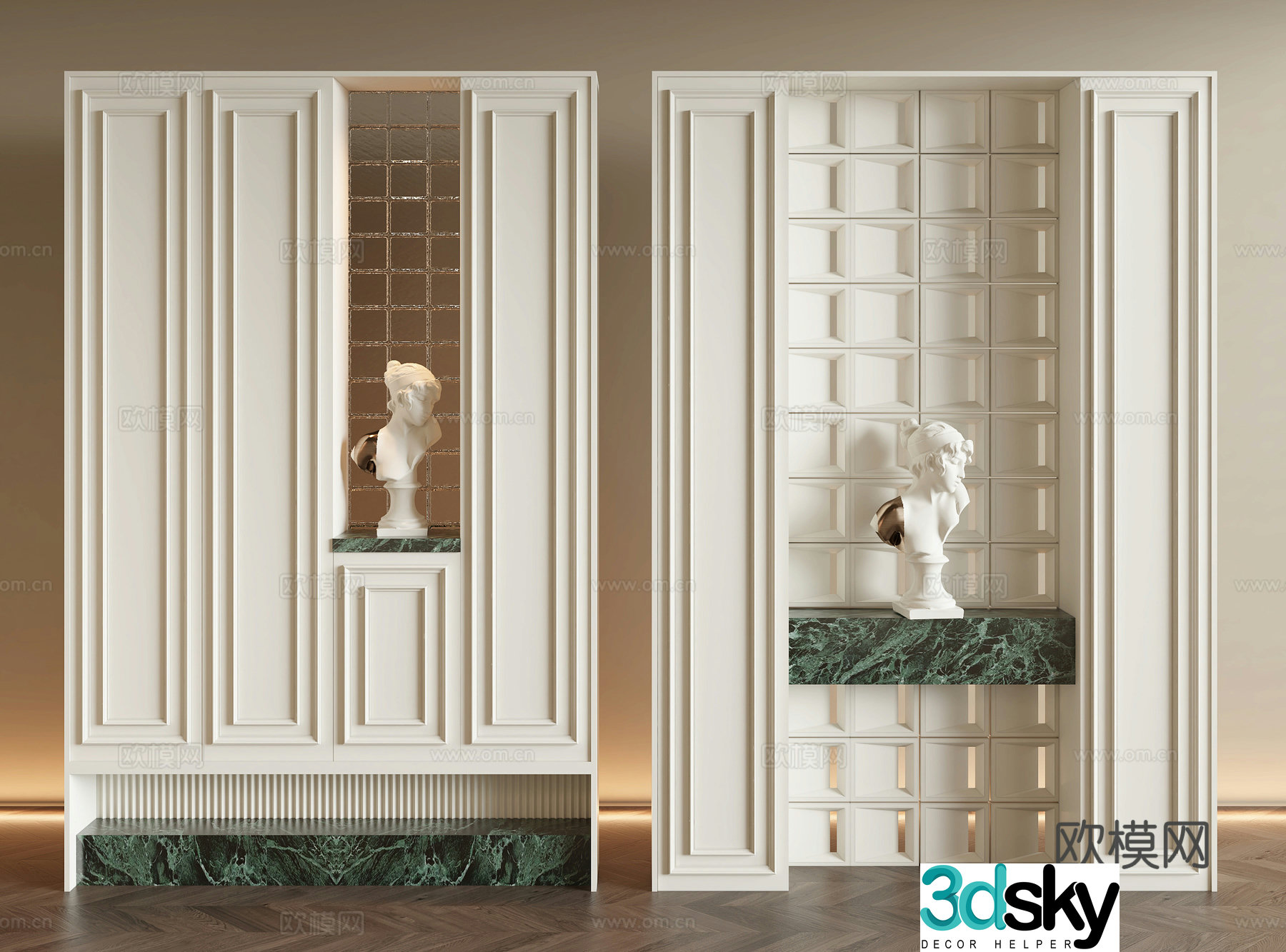 American style entrance partition 3D model