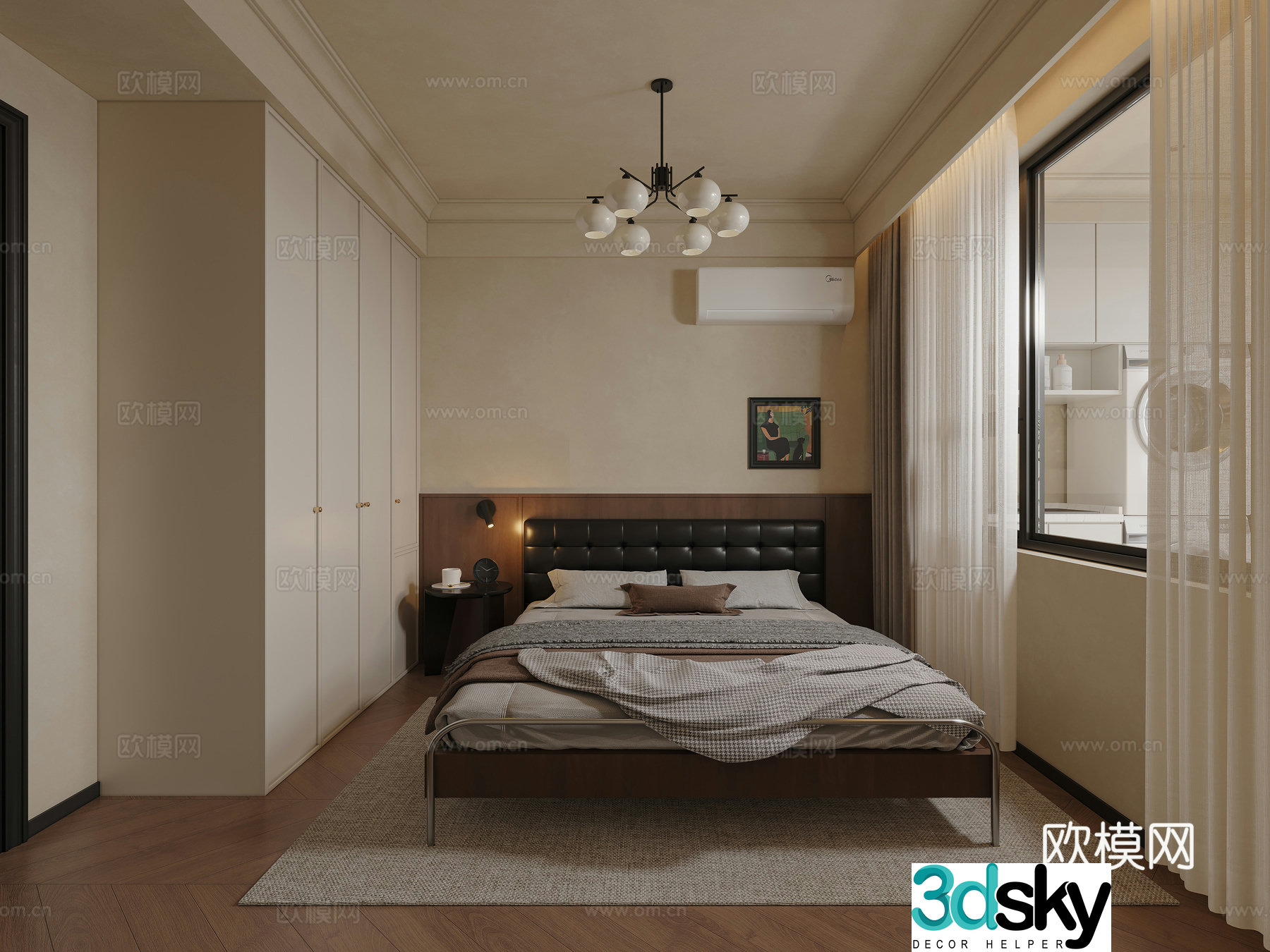 French medieval style bedroom 3d model