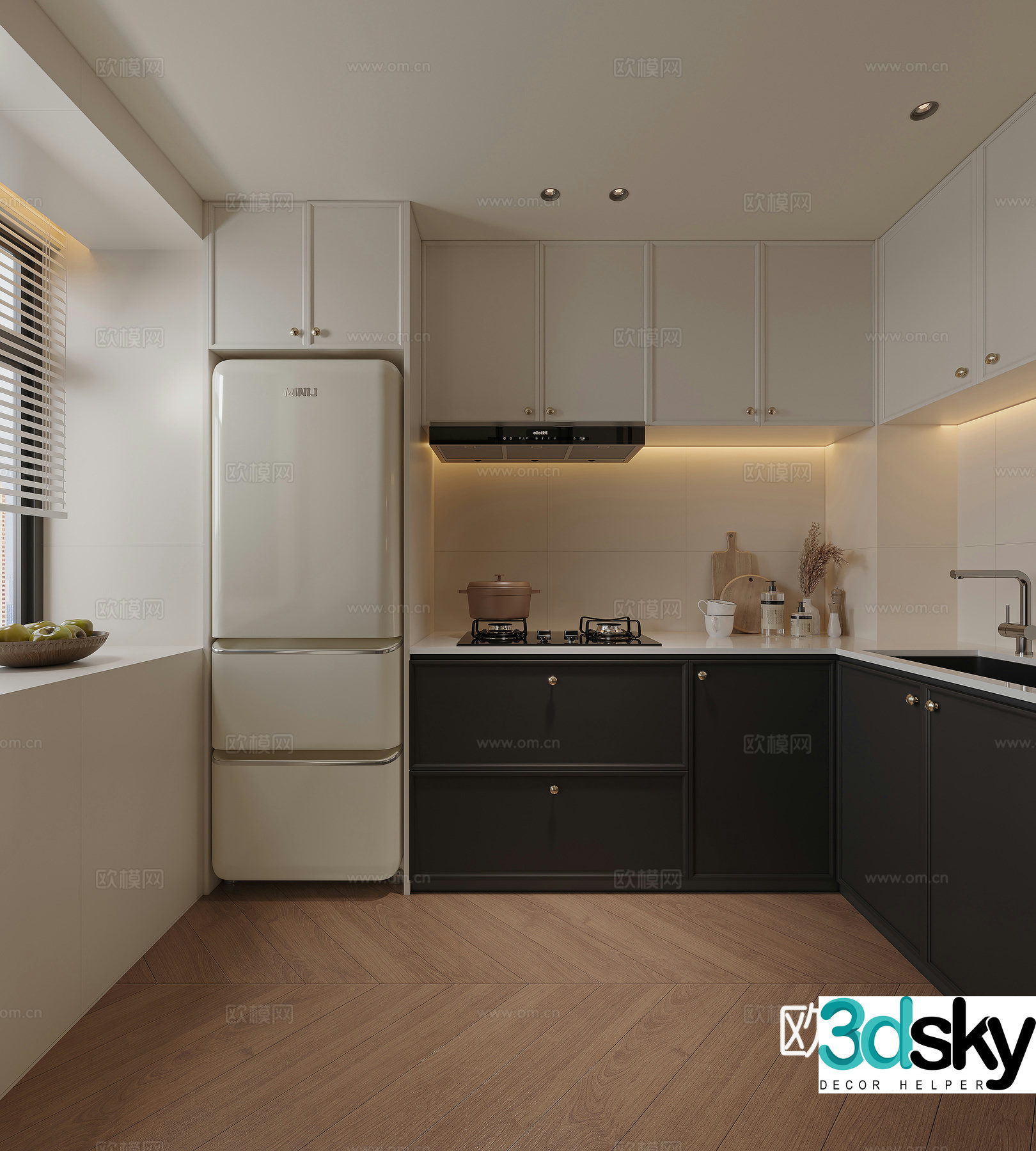 Modern French kitchen 3d model