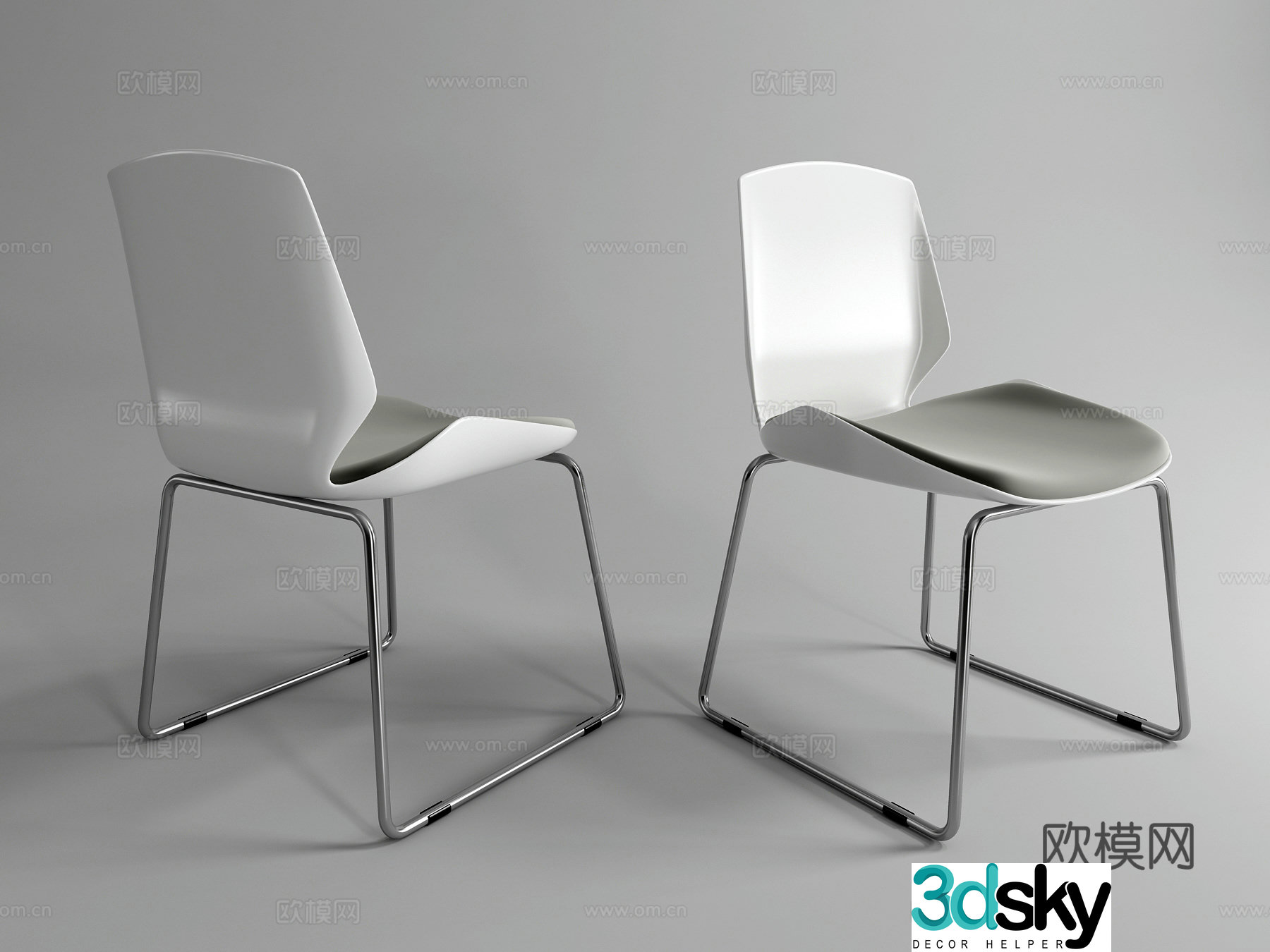 Modern office reception chair 3d model