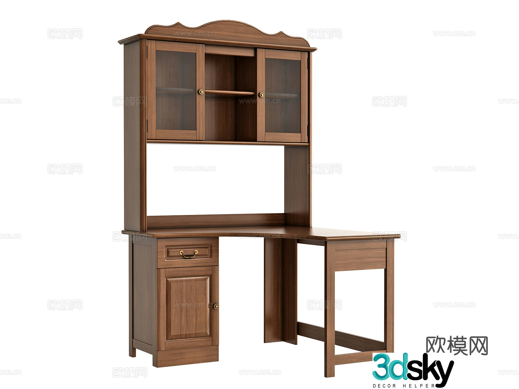 American corner desk 3d model