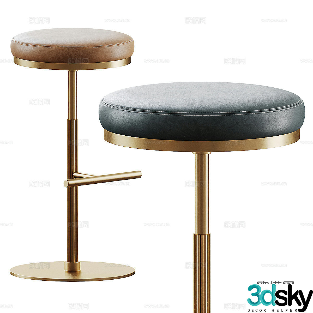 Modern light luxury Wardell barrest 3D model
