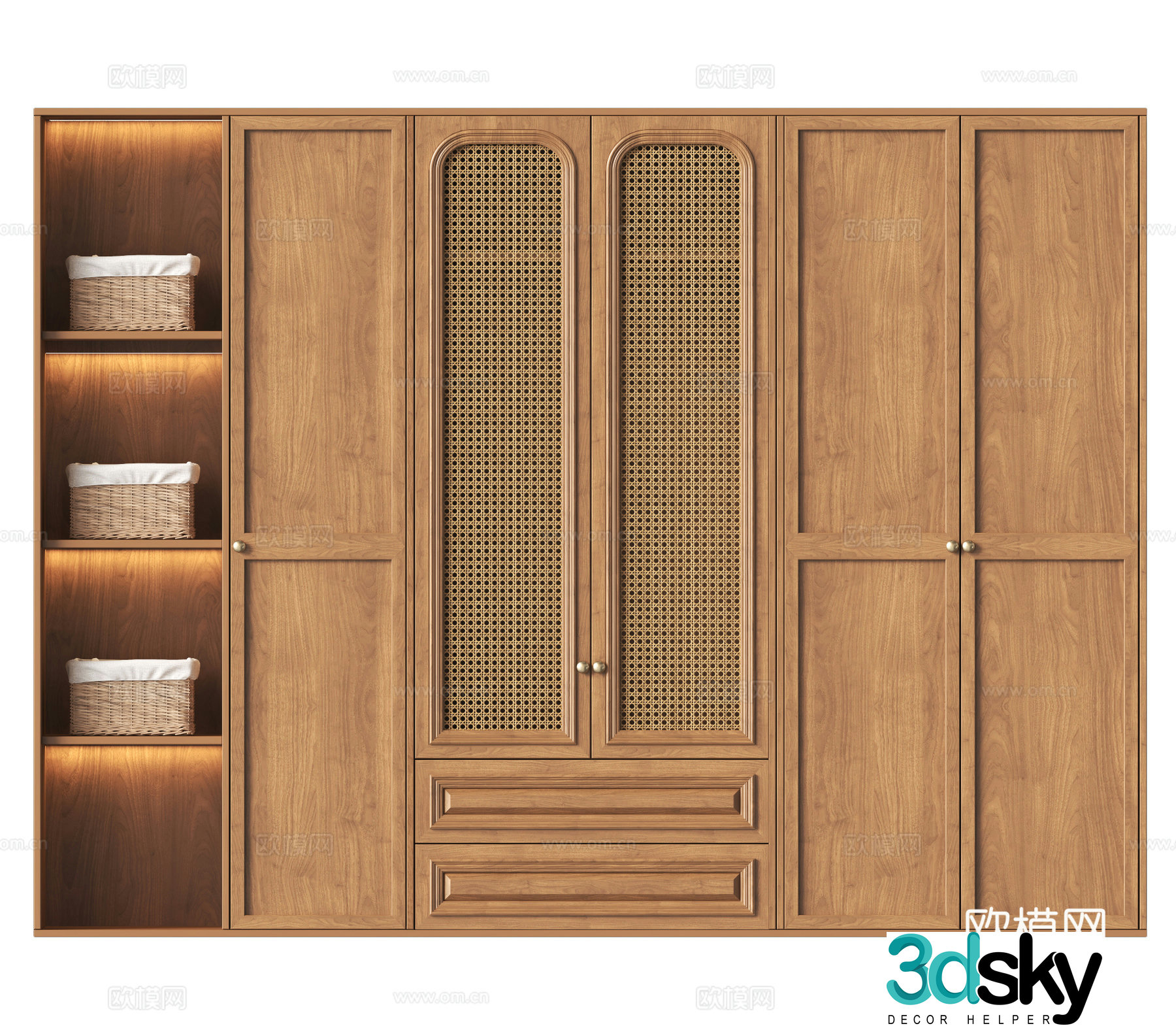 Middle-aged wind wardrobe 3d model