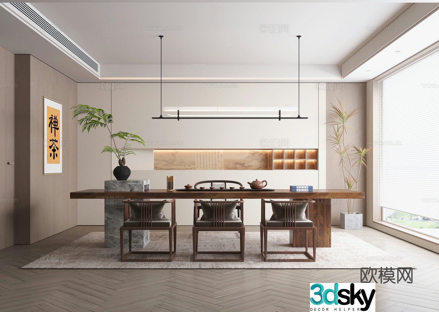New Chinese tea room 3D model