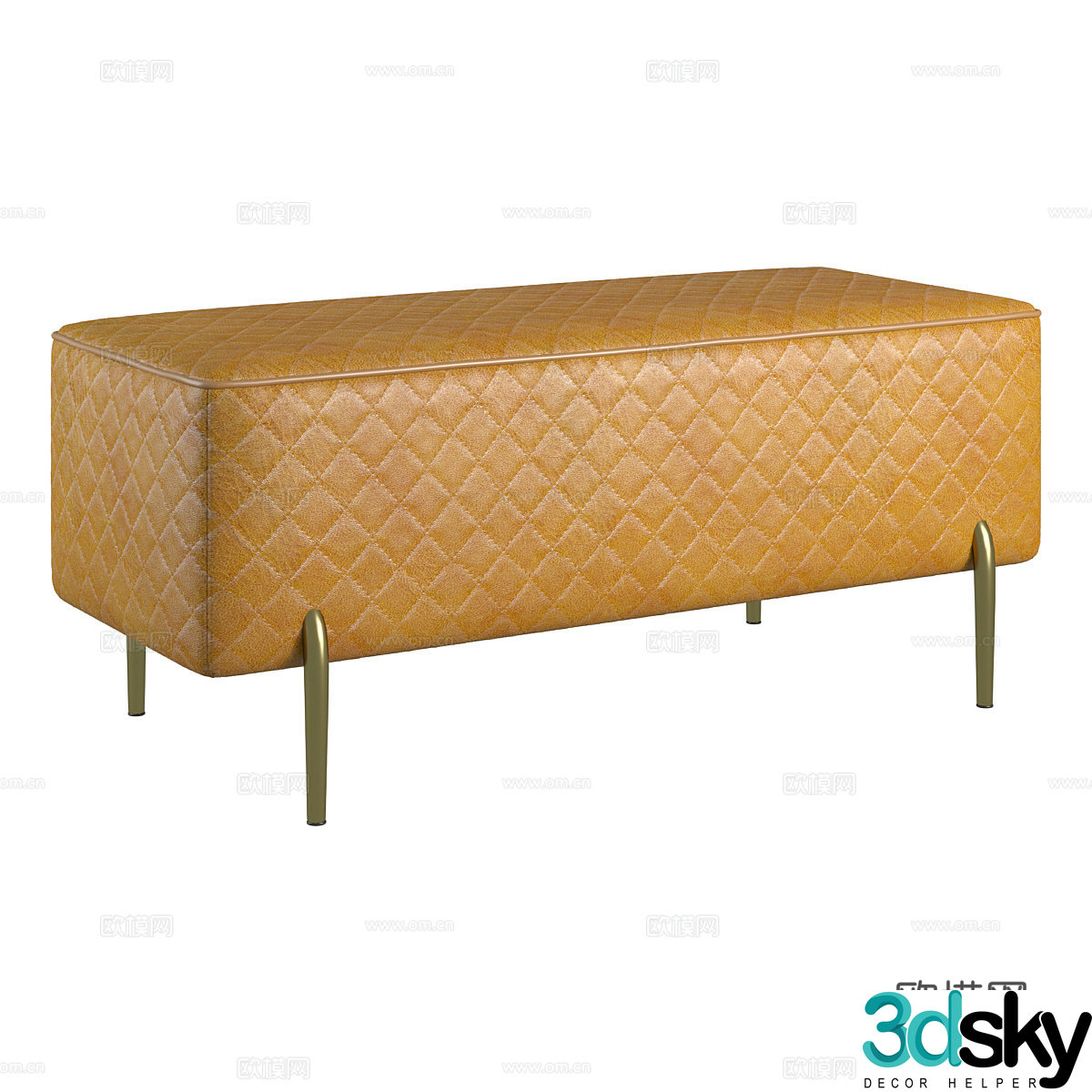 Modern light luxury OM footstool 3D model